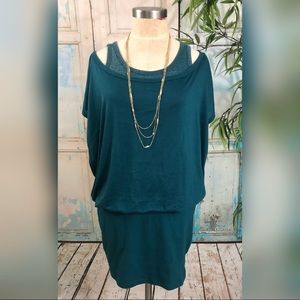 Mark by Avon Teal Oversized Blouson Dress
